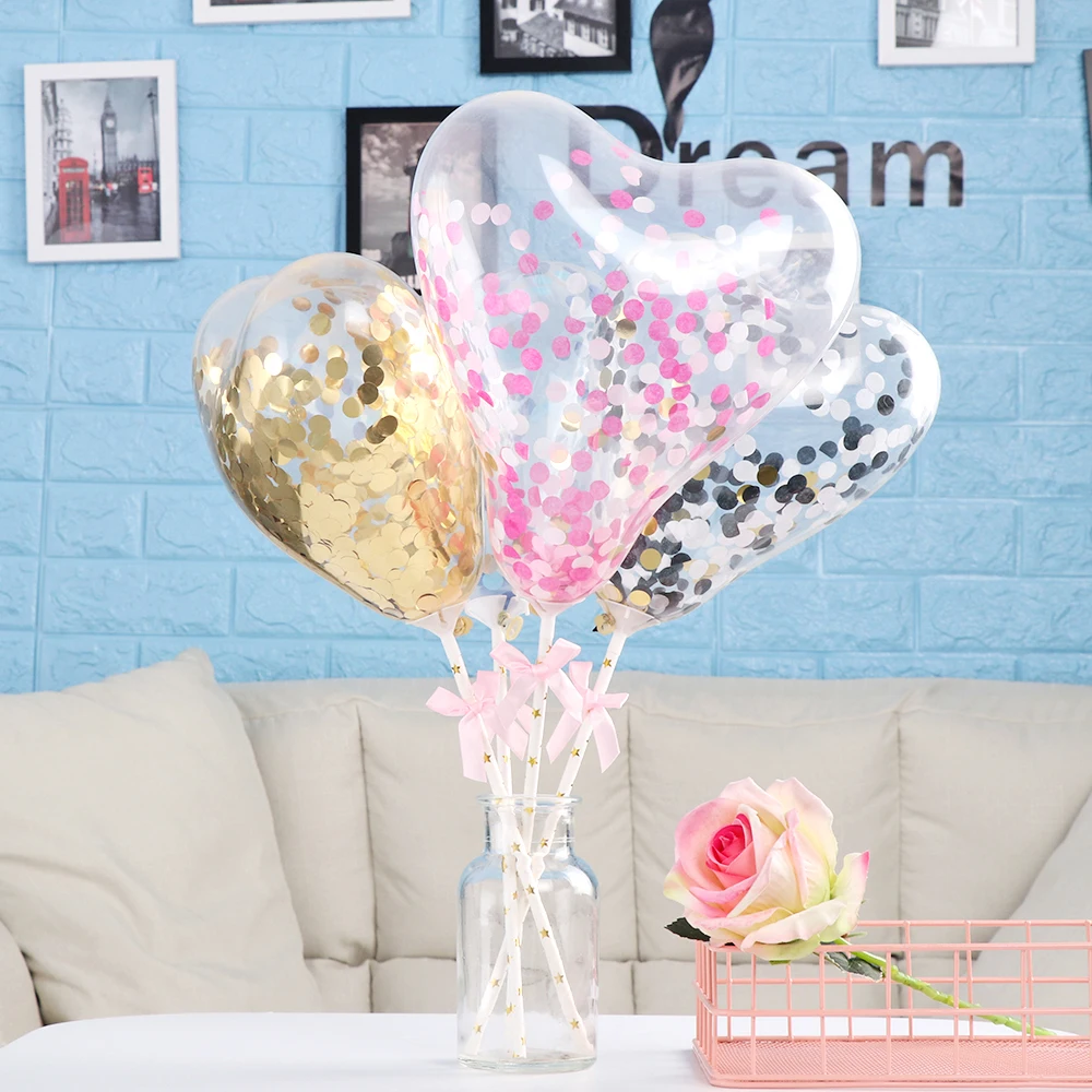 5 inch Heart Bow Confetti Balloon Cake Topper Birthday Cake Decoration Baby Shower Kids Birthday Party Wedding Favor Supplies
5 inch Heart Bow Confetti Balloon Cake Topper Birthday Cake Decoration Baby Shower Kids Birthday Party Wedding Favor Supplies