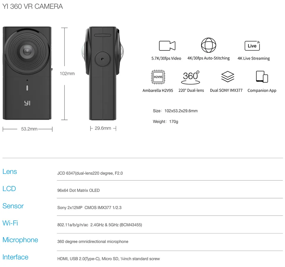 YI 360 VR Camera Dual-Lens 5.7K HI Resolution Panoramic Camera with Electronic Image Stabilisation, 4K in-Camera Stitching 24 V10_spec_01