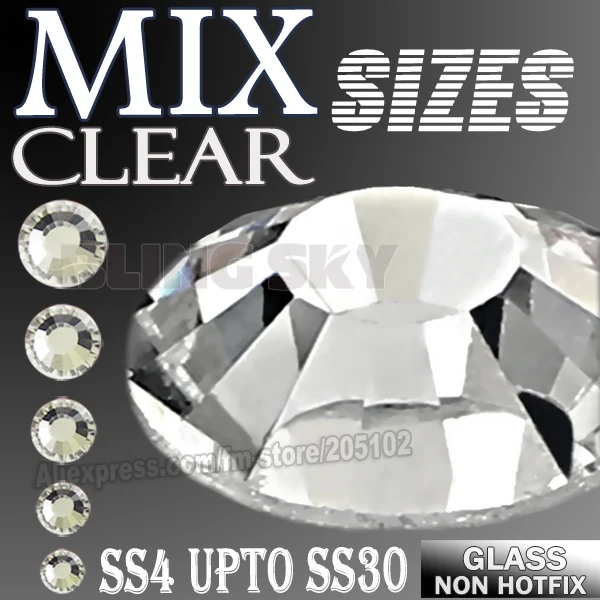 Clear Mix Sizes SS3-SS10 SS4-SS30 Rhinestones for nail art decoration Non Hot Fix crystals glitters DIY decor manicure sequins
Clear Mix Sizes SS3-SS10 SS4-SS30 Rhinestones for nail art decoration Non Hot Fix crystals glitters DIY decor manicure sequins