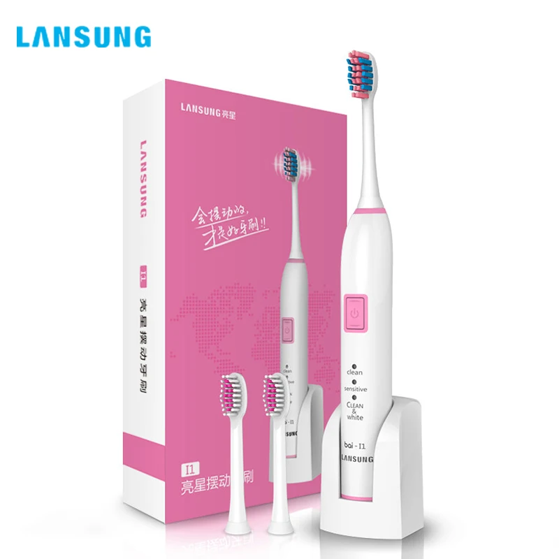 

LANSUNG Adults Electric Toothbrush Multi Wireless Charge Ultrasonic Sonic Electric Tooth brushSets Oral Whitening Teeth Brush I1