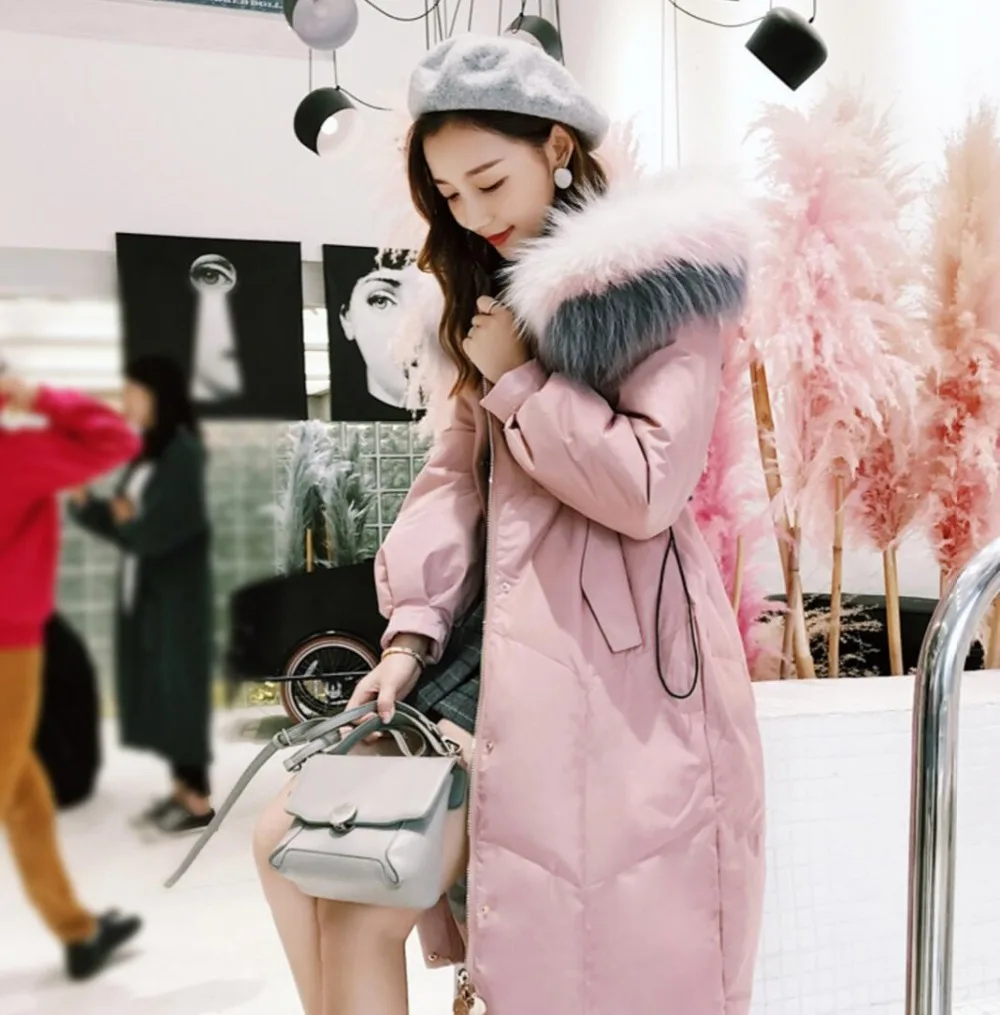 Women Winter Parka Hooded Big Fur Jacket Winter Women Coat 2018 New Long Outwear Parkas Thick Warm Jackets Overknee AS044 (1)