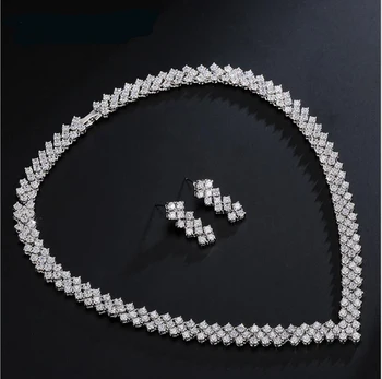 Clear white Zircon AAA Cubic Zircon Jewelry Set ,Earrings Necklace,Promotion,Nickel Free, Factory price
Clear white Zircon AAA Cubic Zircon Jewelry Set ,Earrings Necklace,Promotion,Nickel Free, Factory price