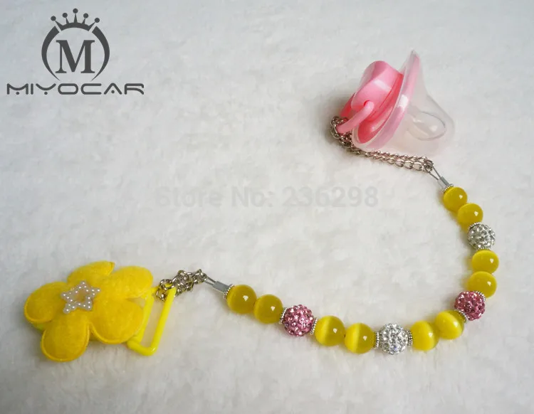 MIYOCAR yellow opal beads bling Rhinestone hand made pacifier chain /pacifier clips/Dummy clip/Teethers clip /pacifier holder
MIYOCAR yellow opal beads bling Rhinestone hand made pacifier chain /pacifier clips/Dummy clip/Teethers clip /pacifier holder