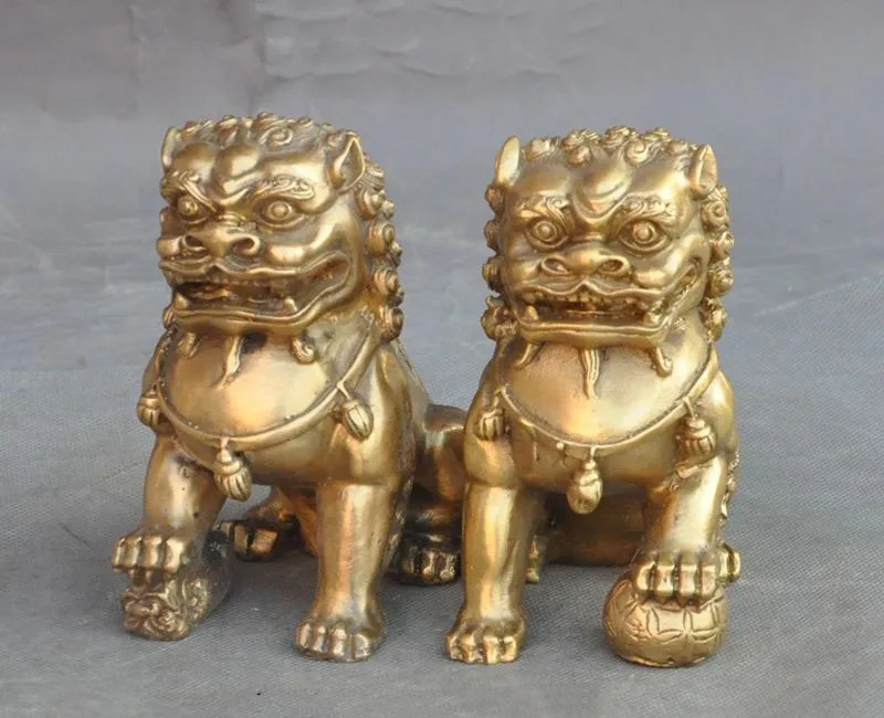 Crafts statue Lucky Chinese Brass fengshui Evil Guardian Door Foo dog Lion Beast Statue Pair
Crafts statue Lucky Chinese Brass fengshui Evil Guardian Door Foo dog Lion Beast Statue Pair