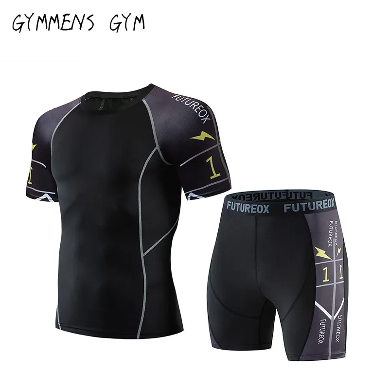 2019 Fitness MMA Compression Shirt Men's Rashguard Men's Short Sleeve T-Shirt Bodybuilding Men's Lightning Fitness Set
2019 Fitness MMA Compression Shirt Men's Rashguard Men's Short Sleeve T-Shirt Bodybuilding Men's Lightning Fitness Set