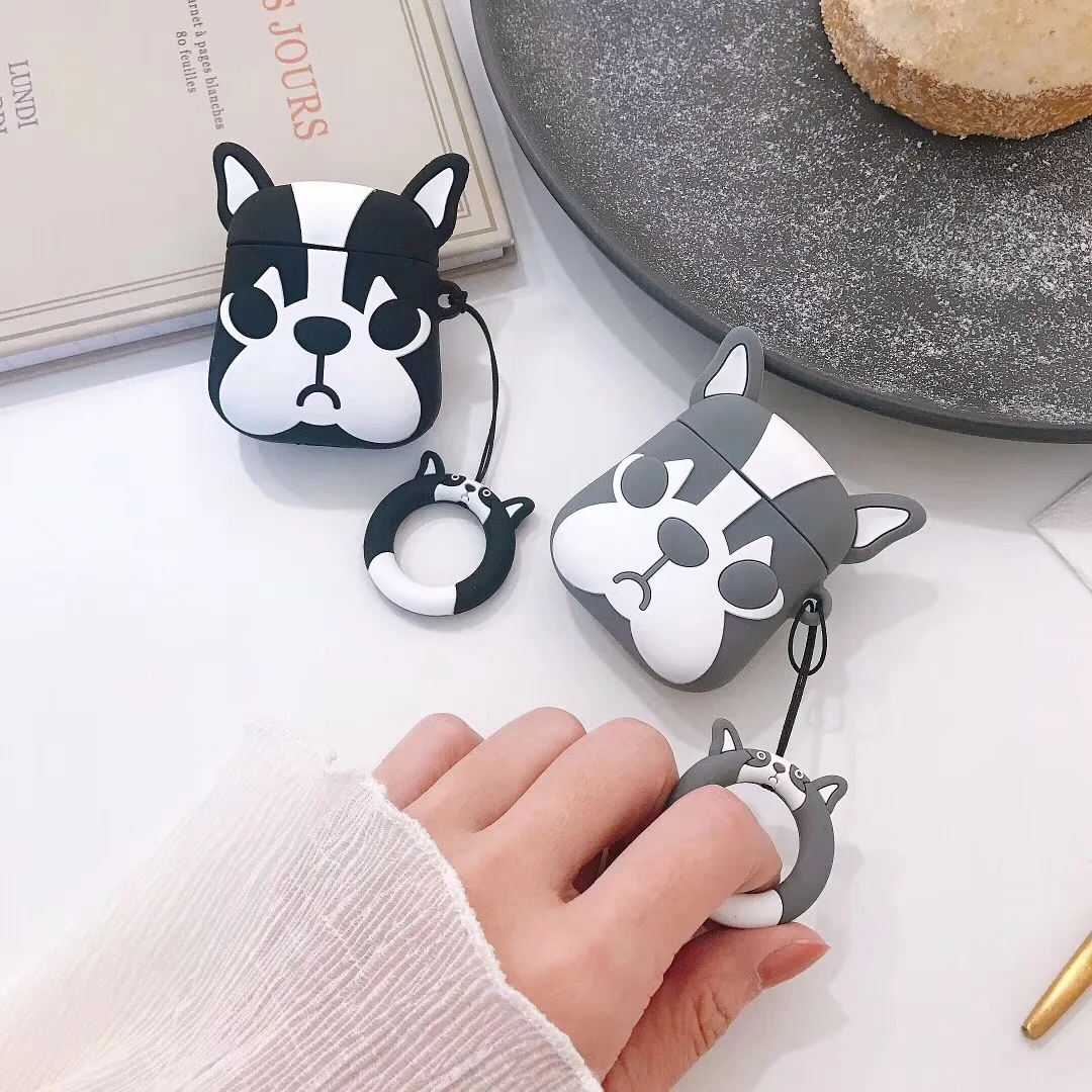 Cute Bulldog Earphone Case for Airpods 2 Cover Soft Silicone Protective Coque Cover for Airpods 1 Case Finger Ring Earphone Case
Cute Bulldog Earphone Case for Airpods 2 Cover Soft Silicone Protective Coque Cover for Airpods 1 Case Finger Ring Earphone Case