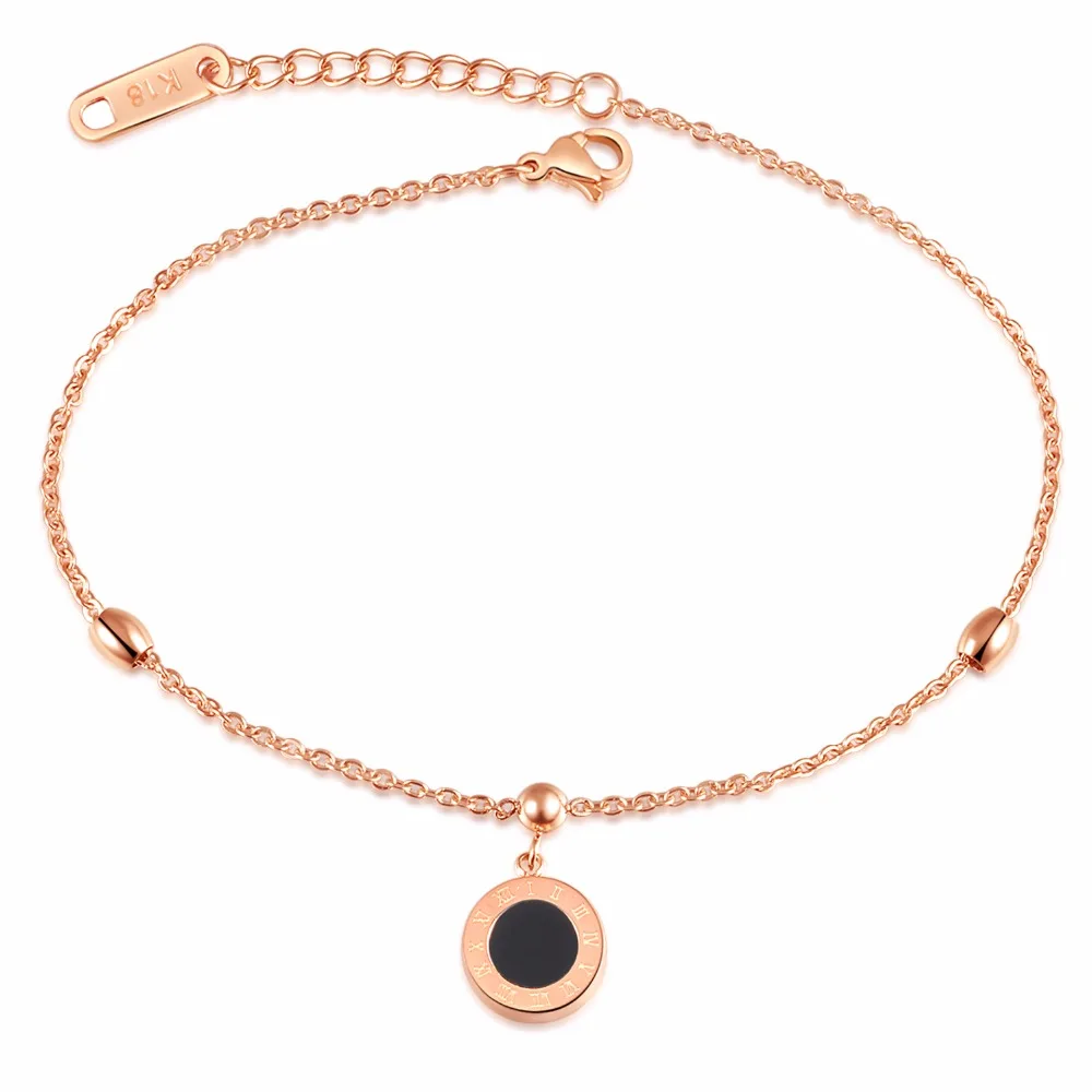 Anklet Foot Jewelry Rose Color Anklet Bracelet w/ Roman Numerals Leg Chain Stainless Steel Anklets Foot Jewelry GZ032
Anklet Foot Jewelry Rose Color Anklet Bracelet w/ Roman Numerals Leg Chain Stainless Steel Anklets Foot Jewelry GZ032