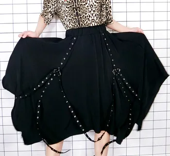Skirts Women Punk Style Chic Rivet Band Decoration High Waist Irregular Hem Skirt New Fashion Summer Women's Clothing
Skirts Women Punk Style Chic Rivet Band Decoration High Waist Irregular Hem Skirt New Fashion Summer Women's Clothing