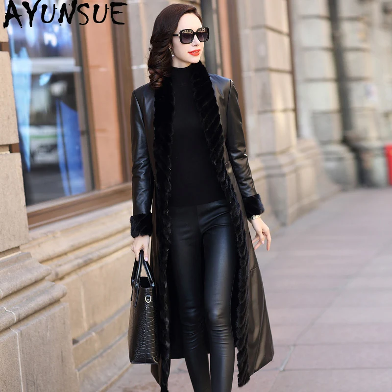 AYUNSUE 100% Real Sheepskin Coat Female Mink Fur Collar Down Jackets 2019 Winter Jacket Women Luxury Genuine Leather Jacket MY
AYUNSUE 100% Real Sheepskin Coat Female Mink Fur Collar Down Jackets 2019 Winter Jacket Women Luxury Genuine Leather Jacket MY