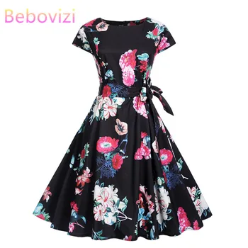 Bebovizi Casual Office Short Sexy Party Elegant Women Clothes 2019 Flower Print 50s Vintage Dresses O-Neck A-Line Bandage Dress
Bebovizi Casual Office Short Sexy Party Elegant Women Clothes 2019 Flower Print 50s Vintage Dresses O-Neck A-Line Bandage Dress