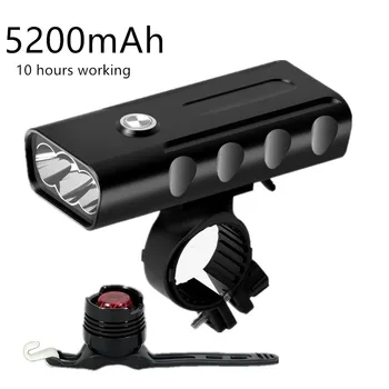 XM-L T6 LED Front Bike USB Rechargeable Built-In 5200mAh 3Modes Bicycle Light Waterproof Headlight Bike Accessories & Taillight
XM-L T6 LED Front Bike USB Rechargeable Built-In 5200mAh 3Modes Bicycle Light Waterproof Headlight Bike Accessories & Taillight