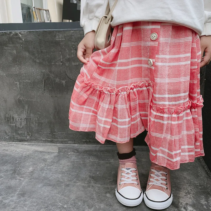 New Autumn Pink Plaid Baby Girls Skirts Korean Style Woven Cotton Children Clothing Cute Ruffles Toddlers Kids Skirt
New Autumn Pink Plaid Baby Girls Skirts Korean Style Woven Cotton Children Clothing Cute Ruffles Toddlers Kids Skirt