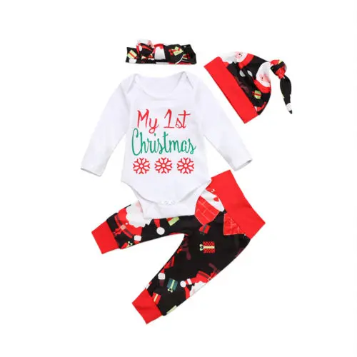 MY 1st CHRISTMAS Newborn Baby Boy Girl Outfit Tops Romper Pants 4PCS Set Clothes Size 0-24M
MY 1st CHRISTMAS Newborn Baby Boy Girl Outfit Tops Romper Pants 4PCS Set Clothes Size 0-24M