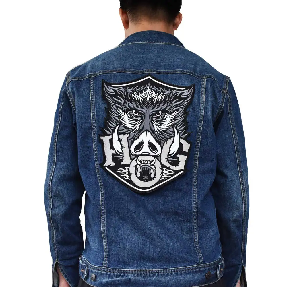 Wild boar biker patch for Jacket backing, punk motorcycle embroidery skeleton biker badge, skull patch Garment Accessory gray
Wild boar biker patch for Jacket backing, punk motorcycle embroidery skeleton biker badge, skull patch Garment Accessory gray