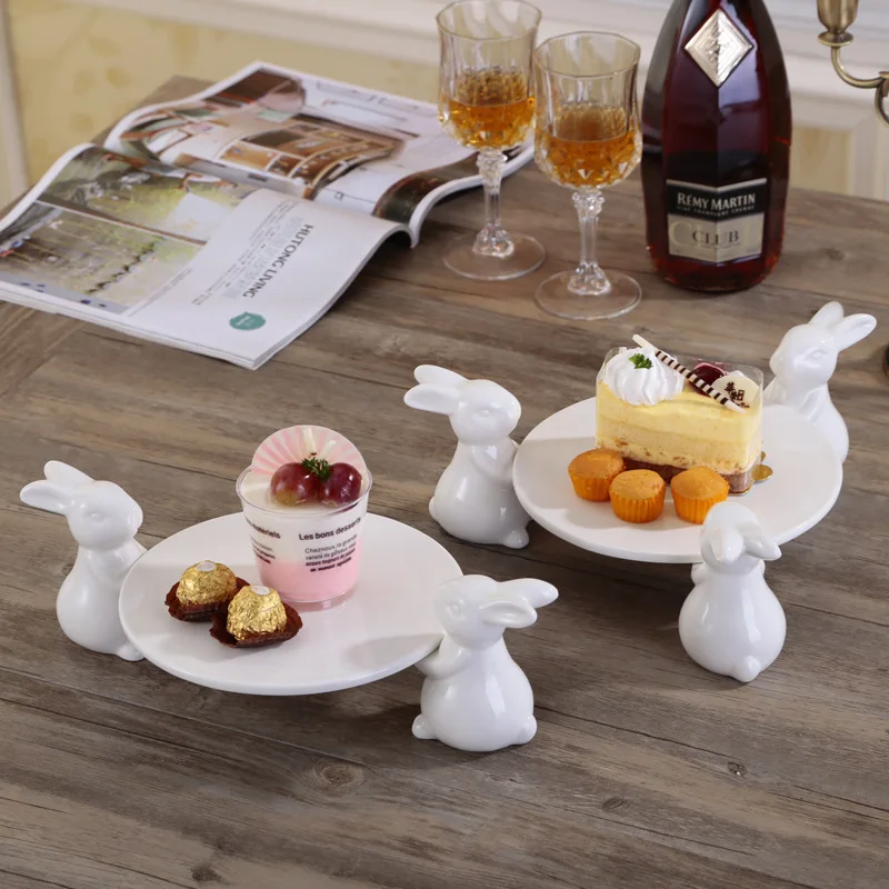 3 Rabbits and Plate Cute White Porcelain Cake Plates Ceramic Creative Home Decorations Accessories Tea Pastry Restaurant Trays
3 Rabbits and Plate Cute White Porcelain Cake Plates Ceramic Creative Home Decorations Accessories Tea Pastry Restaurant Trays