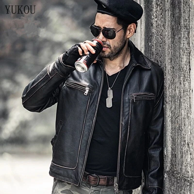 Mens Jackets 100% Cow Leather Business Men Motorcycle Clothing Natural Cow Leather High-Quality Coat Best Sellers
Mens Jackets 100% Cow Leather Business Men Motorcycle Clothing Natural Cow Leather High-Quality Coat Best Sellers