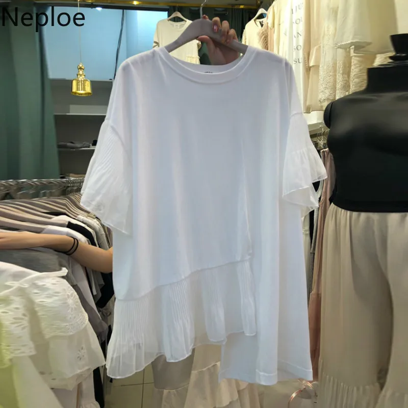 Neploe Mesh Patchwork Women T Shirts Summer 2019 Casual Short Sleeve O-Neck Tees Irregular Loose Cotton Female Tops 45260
Neploe Mesh Patchwork Women T Shirts Summer 2019 Casual Short Sleeve O-Neck Tees Irregular Loose Cotton Female Tops 45260