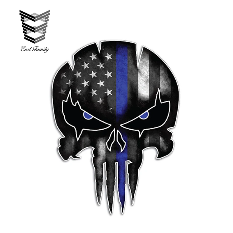 EARLFAMILY 13cm x 9.5cm Thin Blue Line Punisher Skull Reflective Personalized Car Stickers Motorcycle Decals
EARLFAMILY 13cm x 9.5cm Thin Blue Line Punisher Skull Reflective Personalized Car Stickers Motorcycle Decals