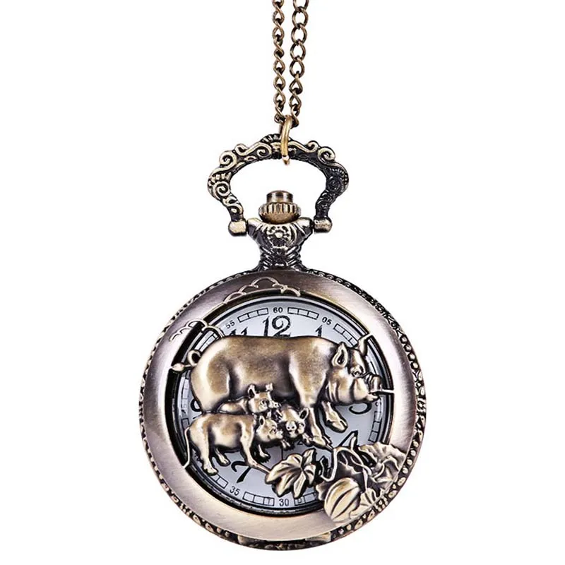 Bronze vintage exquisite embossed hollow classic pocket watch Large embossed three pig classic style pocket watch
Bronze vintage exquisite embossed hollow classic pocket watch Large embossed three pig classic style pocket watch