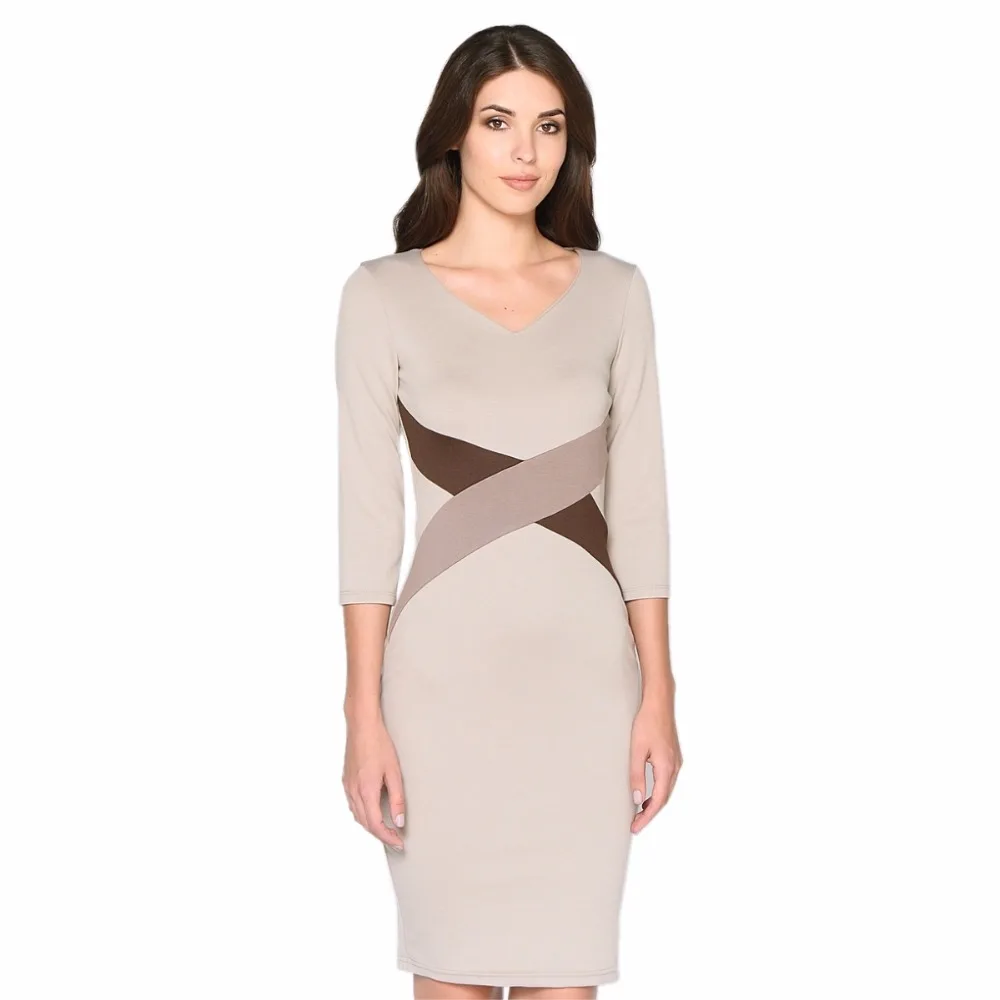 FD3516 Lady Career 3/4 Sleeve Pencil Dress Vestidos Robe Cross Color Block Patchwork Slim Waist Knee Length OL Fashion Dresses
FD3516 Lady Career 3/4 Sleeve Pencil Dress Vestidos Robe Cross Color Block Patchwork Slim Waist Knee Length OL Fashion Dresses