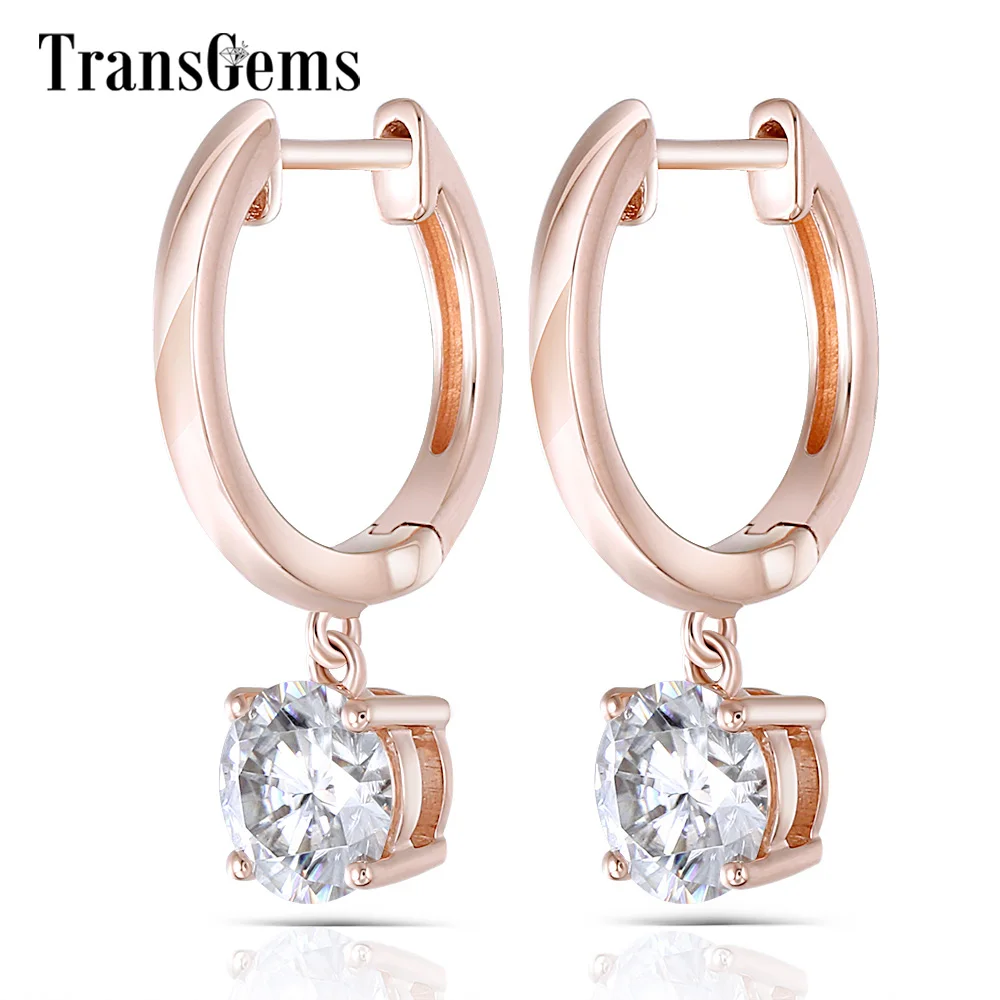 Transgems Geuine 14K Rose Gold Round 5mm F Color Moissanite Drop Earrings for Women Ladies Earrings Pink Gold
Transgems Geuine 14K Rose Gold Round 5mm F Color Moissanite Drop Earrings for Women Ladies Earrings Pink Gold