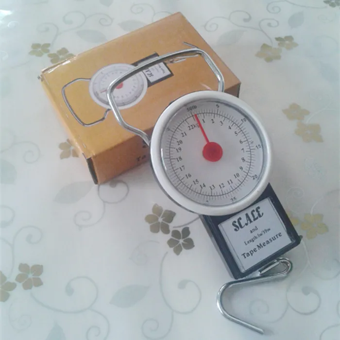 Image Machinery spring balance Luggage Scale Fish hook scales Gift scales Shopping scales 22KG 250G 50LB with 1M 39INCH tape measure