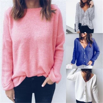 Trendy Women clothes solid Button -neck Knitted Sweater long sleeve casual cotton Knitwear Cardigan Tops one pieces
Trendy Women clothes solid Button -neck Knitted Sweater long sleeve casual cotton Knitwear Cardigan Tops one pieces