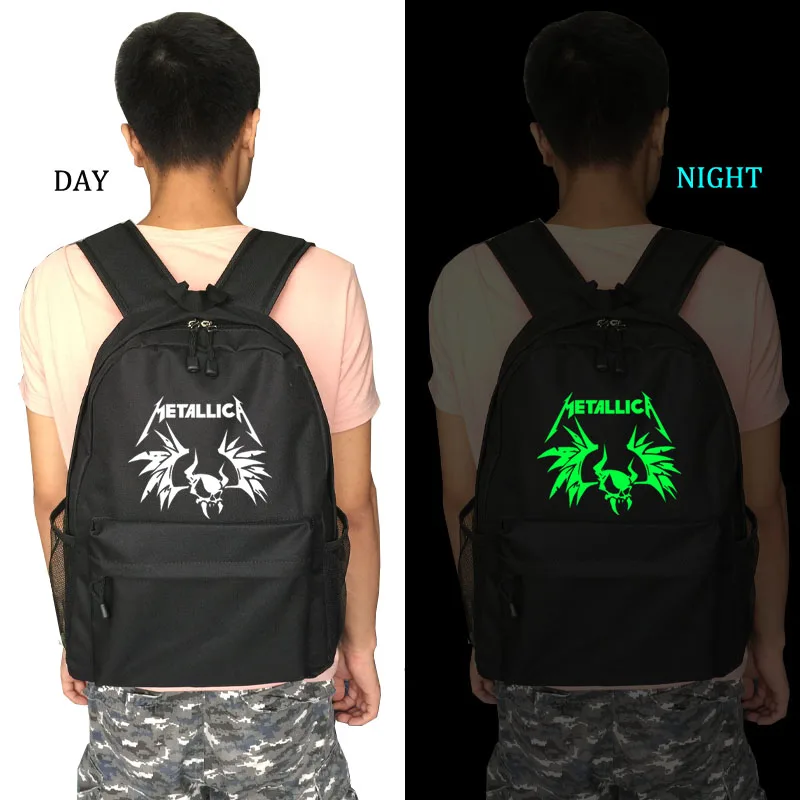 Rock Metal Metallica school bag noctilucous backpack student school bag Notebook backpack Daily backpack 
Rock Metal Metallica school bag noctilucous backpack student school bag Notebook backpack Daily backpack