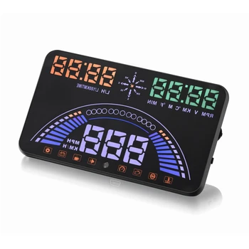 

5.8" Large Screen S7 HUD Head Up Display Combing OBD and GPS Two Systems Engine Fault Alarm Dynamic Speed Over Speeding Warning