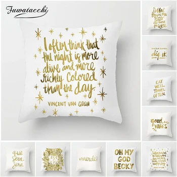 Fuwatacchi Pillow Case Gold Foil Printing Pillow Cover Sofa Waist Throw Cushion Cover Coffee Shop Decorative 2019 New Arrival
Fuwatacchi Pillow Case Gold Foil Printing Pillow Cover Sofa Waist Throw Cushion Cover Coffee Shop Decorative 2019 New Arrival