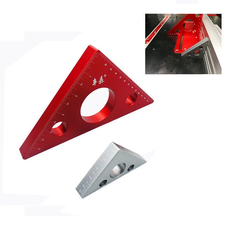 45 Degree Aluminum Alloy Angle Ruler Mini Pocket Square for Machine Setup, Both Metric Inch Scale Woodworking Triangle Ruler
45 Degree Aluminum Alloy Angle Ruler Mini Pocket Square for Machine Setup, Both Metric Inch Scale Woodworking Triangle Ruler