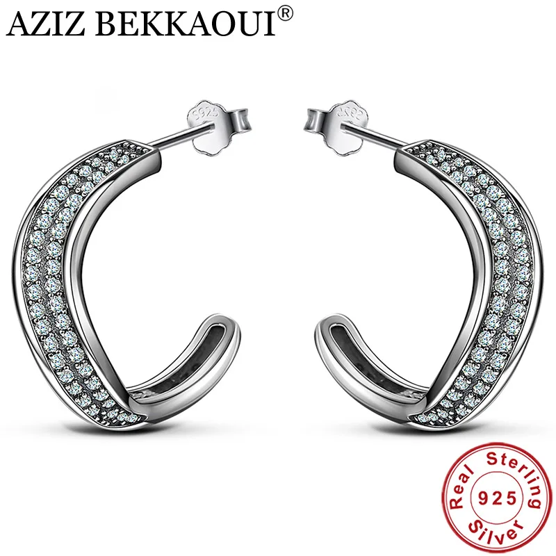 AZIZ BEKKAOUI Luxury 100% 925 Sterling Silver Stud Earrings for Women Crystal Sterling Silver Jewelry Brincos Christmas Gift 
AZIZ BEKKAOUI Luxury 100% 925 Sterling Silver Stud Earrings for Women Crystal Sterling Silver Jewelry Brincos Christmas Gift