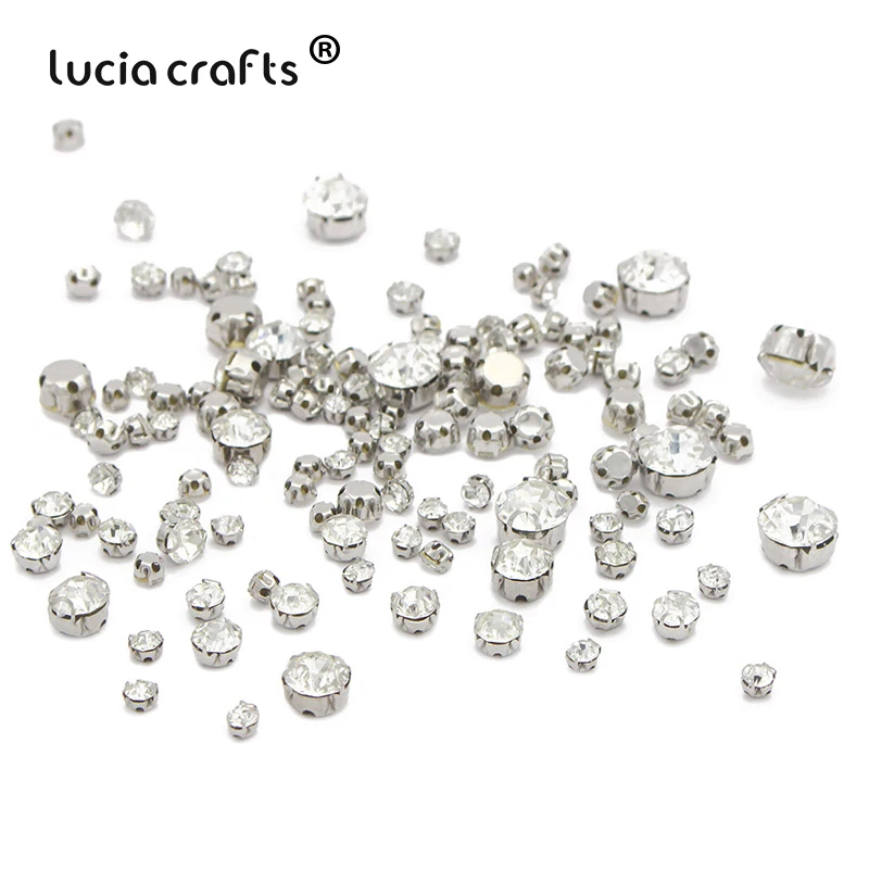 Lucia crafts 50g/lot 3-10mm Transparent white Crystal Glass Sew On Rhinestone with Claw apply to Clothing Decoration G1313
Lucia crafts 50g/lot 3-10mm Transparent white Crystal Glass Sew On Rhinestone with Claw apply to Clothing Decoration G1313