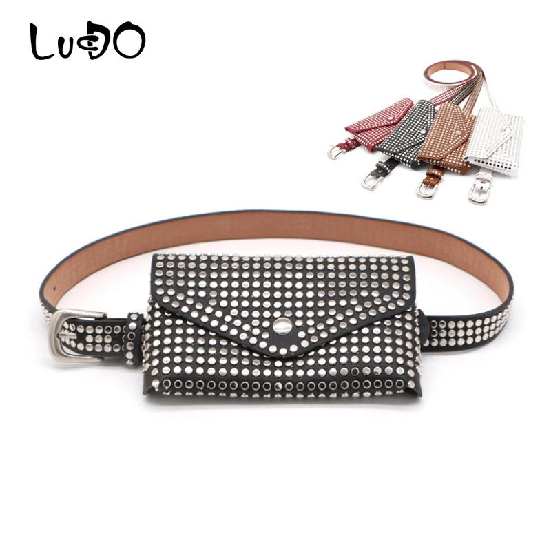 LUCDO Luxury Designer Fanny Pack Fashion Rivets Waist Packs Small Women Waist Bag Leather Money Phone Pouch Punk Belt Bags Purse
LUCDO Luxury Designer Fanny Pack Fashion Rivets Waist Packs Small Women Waist Bag Leather Money Phone Pouch Punk Belt Bags Purse
