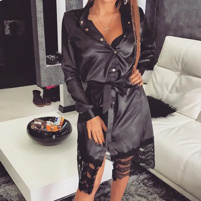 Women Shirts Dresses Lace Stitching Long Sleeve Casual Dress For Women Clothing WS5436E
Women Shirts Dresses Lace Stitching Long Sleeve Casual Dress For Women Clothing WS5436E