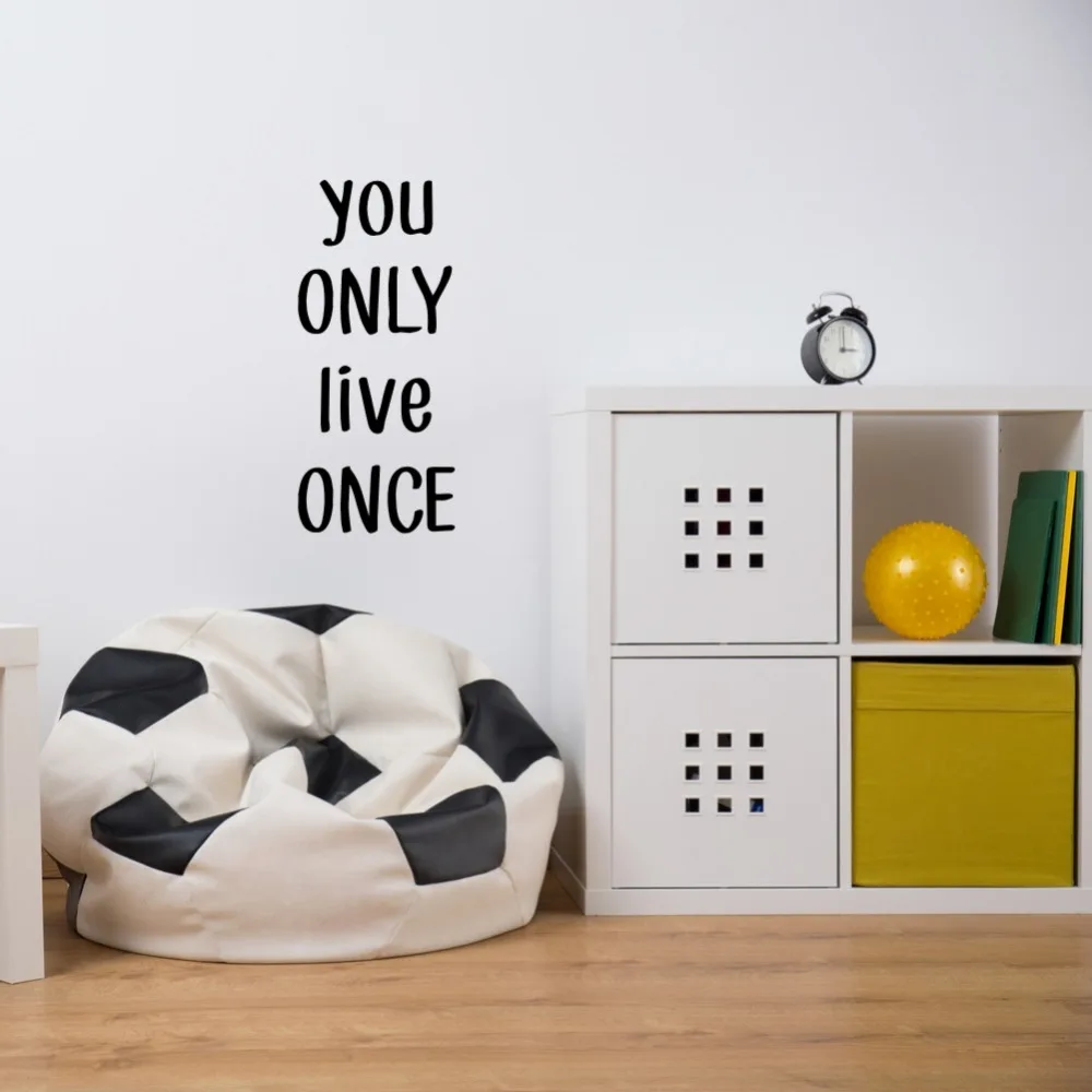 Inspirational Quote Wall Decals You Only Live Once Art Lettering Vinyl Stickers for Living Room Bedroom Decor
Inspirational Quote Wall Decals You Only Live Once Art Lettering Vinyl Stickers for Living Room Bedroom Decor