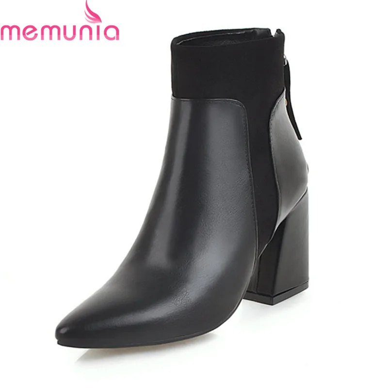 MEMUNIA new arrival 2018 pu leather boots black women's ankle boots pointed toe thick heels boots simple ladies dress shoes
MEMUNIA new arrival 2018 pu leather boots black women's ankle boots pointed toe thick heels boots simple ladies dress shoes