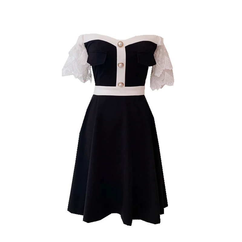 HIGH STREET New Fashion 2019 Summer Designer Runway Dress Women's Color Block Strapless Dress
HIGH STREET New Fashion 2019 Summer Designer Runway Dress Women's Color Block Strapless Dress