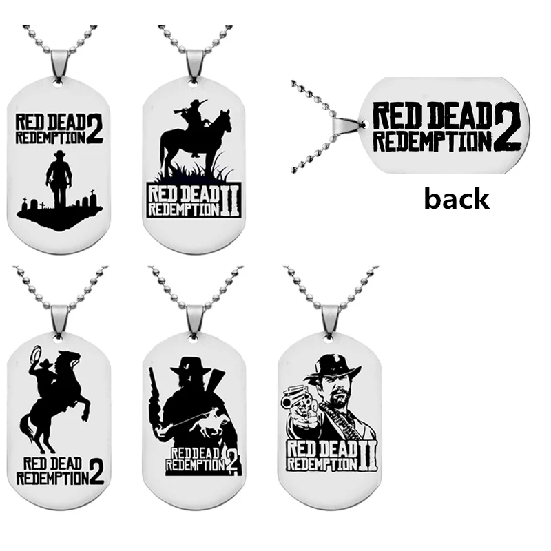 Фото Mengtuyi Hot Game Tag Pendants Necklace Dead Chain Redemption 2 Gun Pattern Metal Men Charm Gift 8 Styles | Украшения и