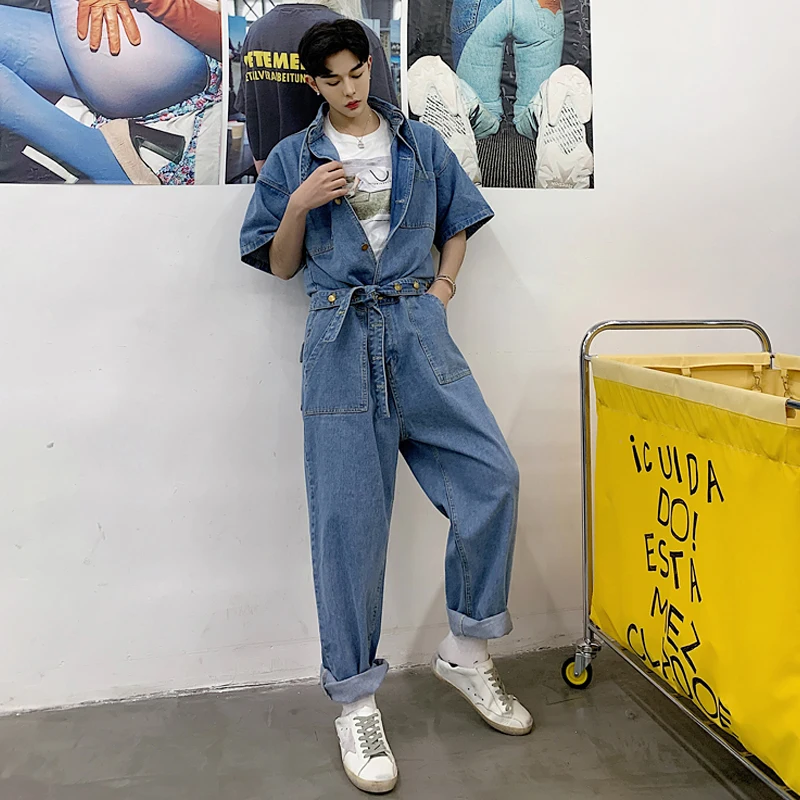 2019 Autumn British style Fashion Wide leg Rompers Long jeans for men casual loose Flared Rompers jeans men Stage,M-XXL
2019 Autumn British style Fashion Wide leg Rompers Long jeans for men casual loose Flared Rompers jeans men Stage,M-XXL