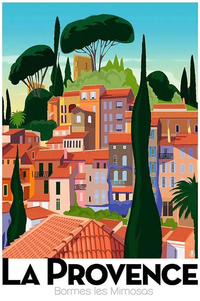 Visit Provence France Art Travel Poster Vintage Retro Canvas Painting DIY Wall Paper Posters Home Gift Decoration | Дом и сад
