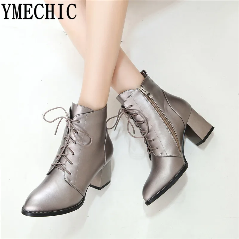 YMECHIC Autumn Winter Pointed Toe Lace Up Ankle Boots for Women Red Black Block High Heel Boots Shoes Woman Footwear Plus Size
YMECHIC Autumn Winter Pointed Toe Lace Up Ankle Boots for Women Red Black Block High Heel Boots Shoes Woman Footwear Plus Size