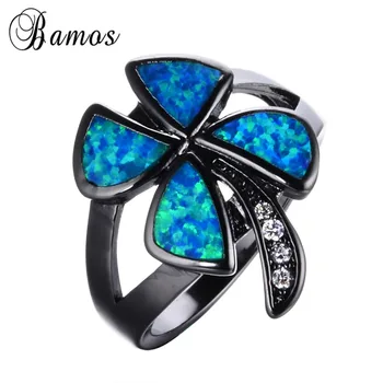 Bamos Romantic Clover Shape Blue Fire Opal Rings For Women Girl Black Gold Filled Wedding Party Engagement Finger Ring RB1036
Bamos Romantic Clover Shape Blue Fire Opal Rings For Women Girl Black Gold Filled Wedding Party Engagement Finger Ring RB1036