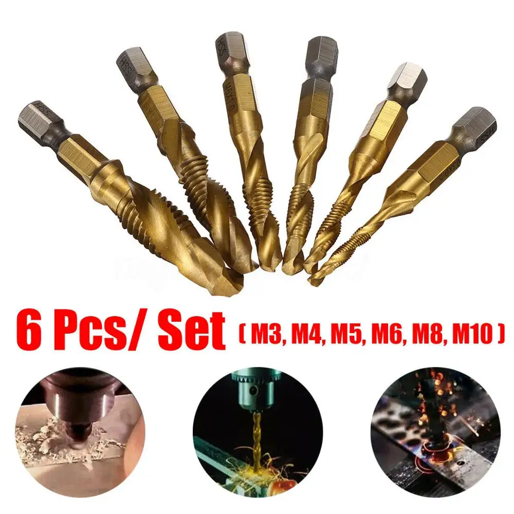 Hex Shank Twist Drill Bits Hand Tap HSS Screw Thread Plug Drill Bits M3-M10 Woodworking Hole Saw Cutter Drilling Tools
Hex Shank Twist Drill Bits Hand Tap HSS Screw Thread Plug Drill Bits M3-M10 Woodworking Hole Saw Cutter Drilling Tools