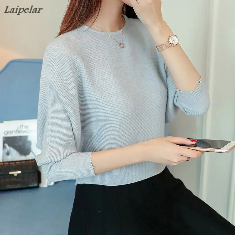 Bat sleeve loose knit sweater color female 2018 new autumn autumn head neck shirt sleeve Laipelar
Bat sleeve loose knit sweater color female 2018 new autumn autumn head neck shirt sleeve Laipelar