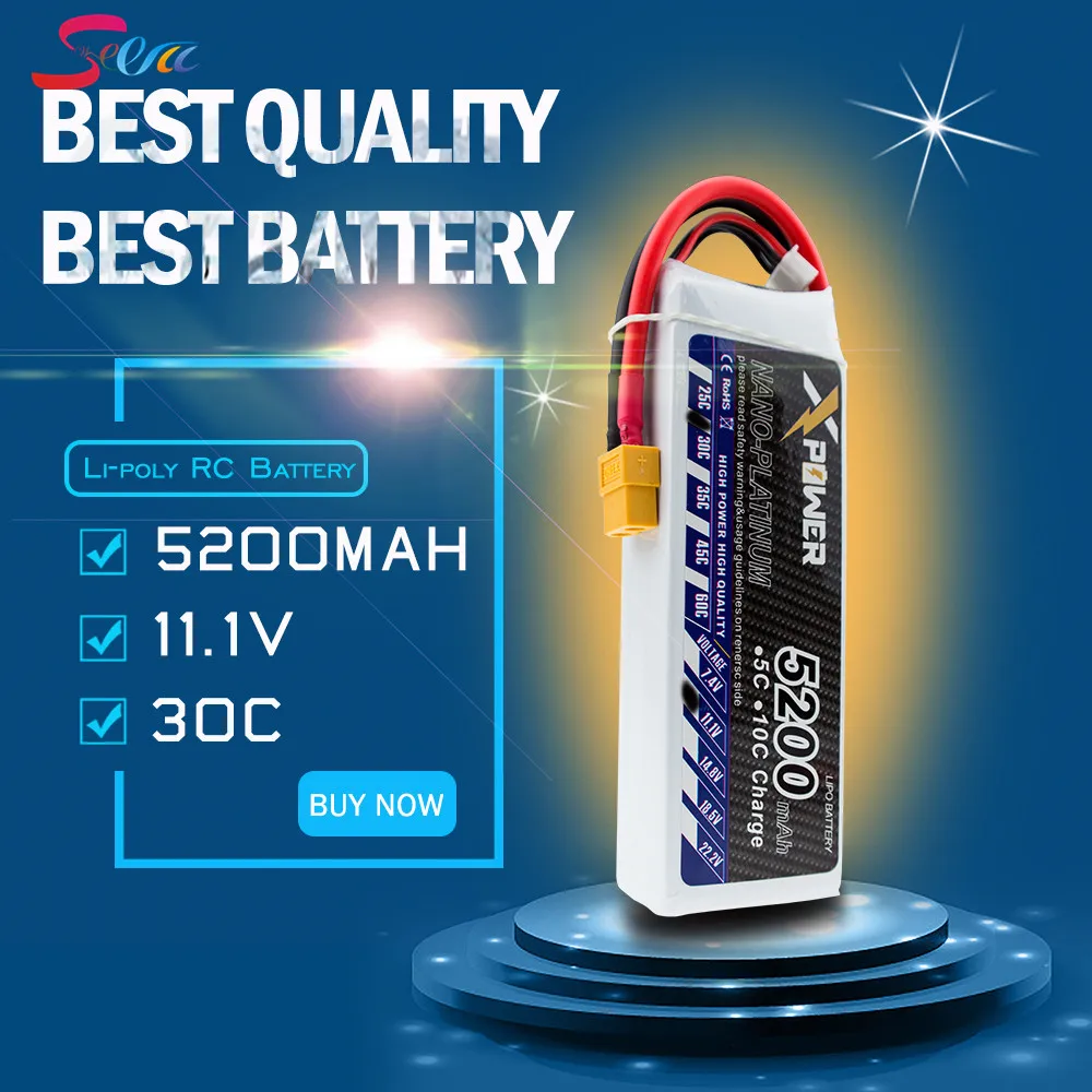Lipo Battery 11.1V 3S 30C Max 35C XT60 T EC5 5200mah Lithium Xpower Batteries For RC Drone Quadcopter Truck Car Battery VS VOK
Lipo Battery 11.1V 3S 30C Max 35C XT60 T EC5 5200mah Lithium Xpower Batteries For RC Drone Quadcopter Truck Car Battery VS VOK