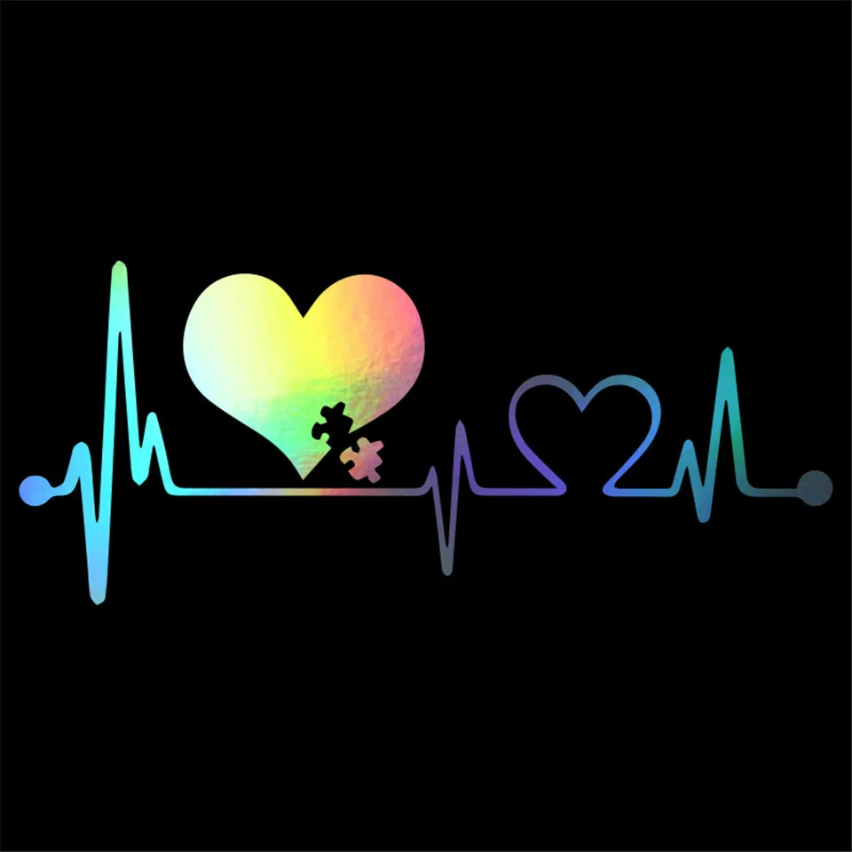 Cunymagos Autism Heartbeat Lifeline Creative Car Styling Car Sticker Fashion Decal Car Accessories Vinyl Sticker Car-styling 16.6cm7 (3)