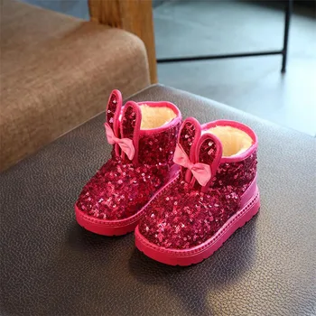 Winter Girls Boots Cute rabbit Bling Thick Warm Shoes Cotton-Padded Suede Boys Girls Snow Boots Girl Ankle Booties Kids Shoe
Winter Girls Boots Cute rabbit Bling Thick Warm Shoes Cotton-Padded Suede Boys Girls Snow Boots Girl Ankle Booties Kids Shoe