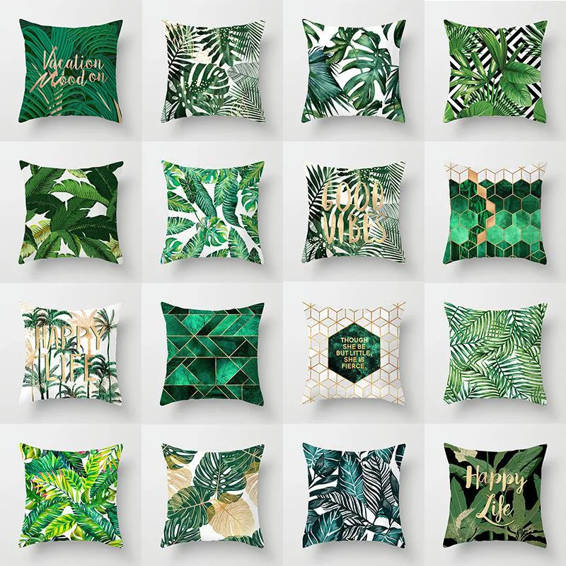 18'' Elife Polyester Green tropical Cushion Cover artificial Leave Plant Pillow Case For Sofa Bed Car waist Home Decor 45*45CM
18'' Elife Polyester Green tropical Cushion Cover artificial Leave Plant Pillow Case For Sofa Bed Car waist Home Decor 45*45CM