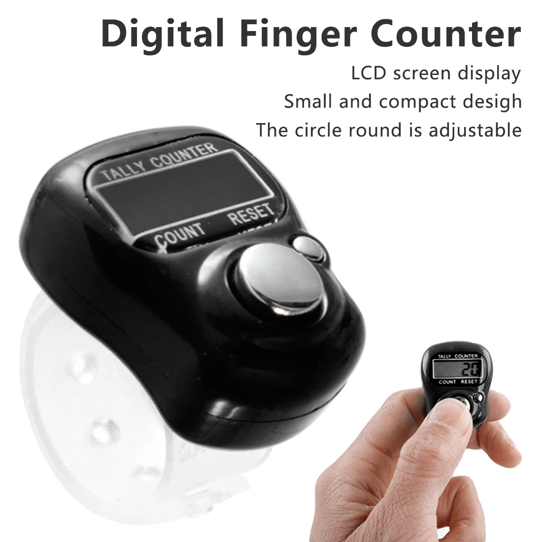 Buddha mechanical 0-99999 (5 digits) plastic counter LCD digital manual flow counter Thumb ring electronic display counter
Buddha mechanical 0-99999 (5 digits) plastic counter LCD digital manual flow counter Thumb ring electronic display counter